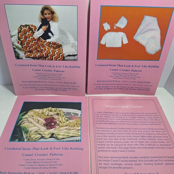 Camel Crochet Instruction & Pattern Afghan 1 2 302 304 Babies 303 Lot - Picture 2 of 8